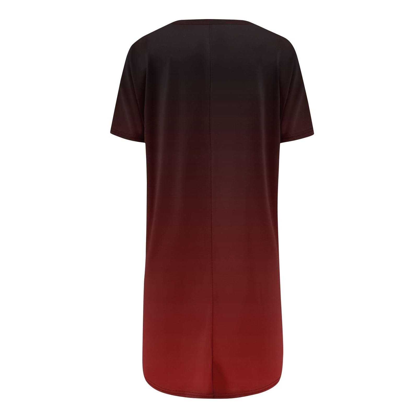 thumbnail image 5 of Vestido informal holgado de manga corta con estampado y bolsillos, cuello en V: estampado elegante, bolsillos funcionales, corte holgado., 5 of 5